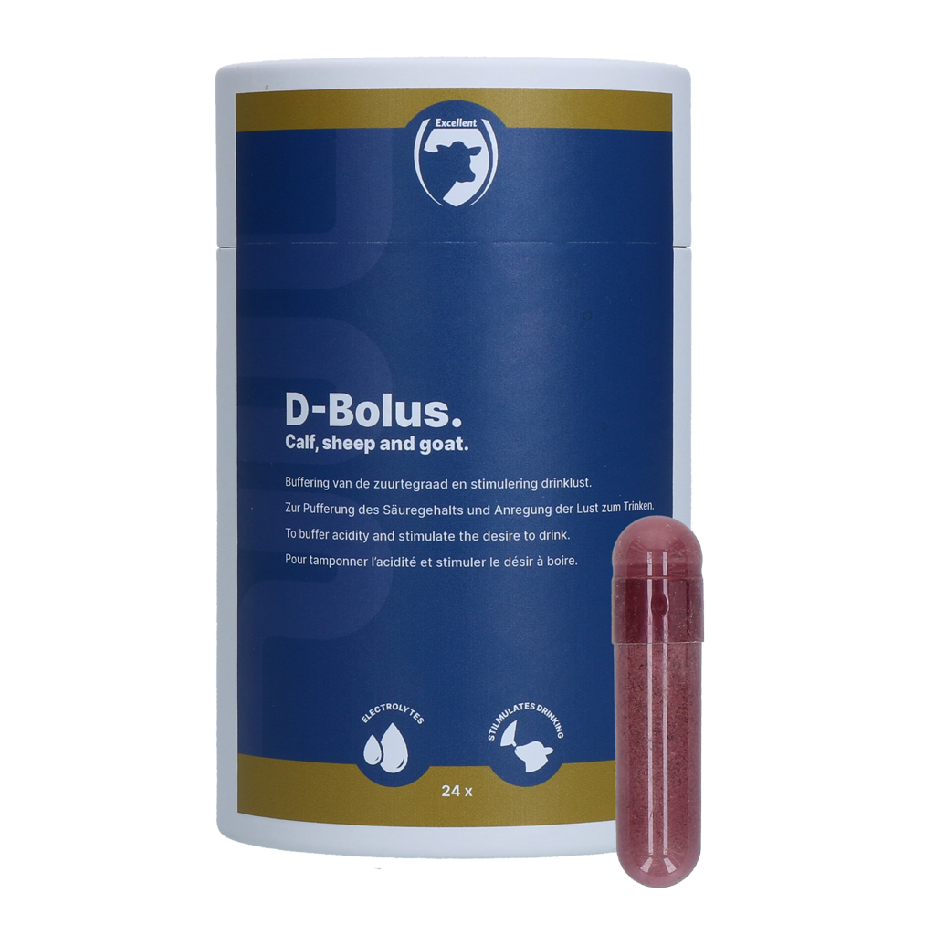 Excellent D-Bolus, Bikarbonat, Ergänzungsfuttermittel für Kälber, Schafe, Ziegen, 24 Stk