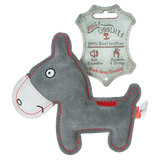 Hundespielzeug Esel, Rindsleder, Quietscher, braun/dunkelgrau