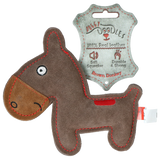 Hundespielzeug Esel, Rindsleder, braun, mit leisem Quietscher