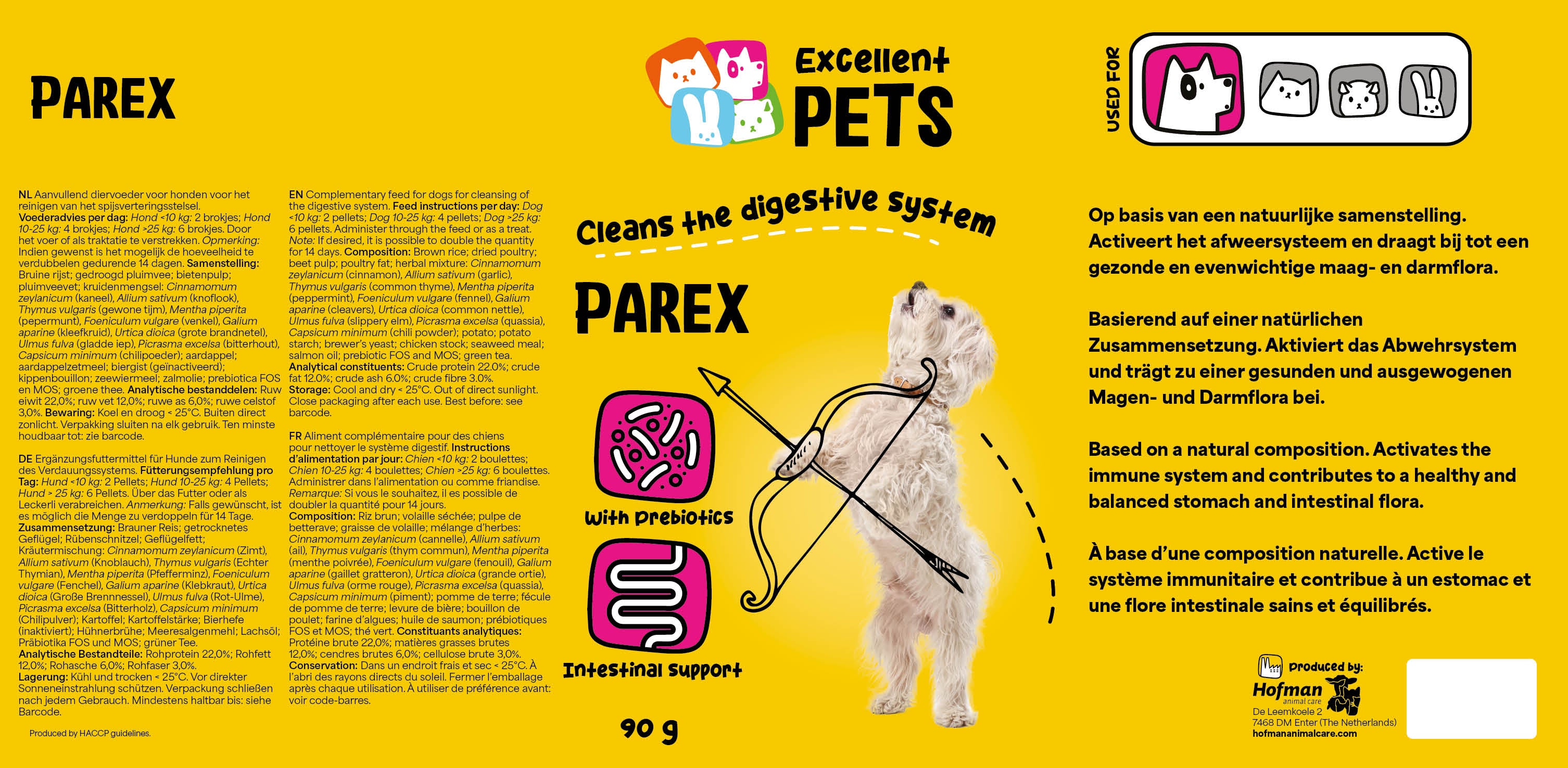 Excellent Pets Dog Parex, Ergänzungsfuttermittel für Hunde, 90 g
