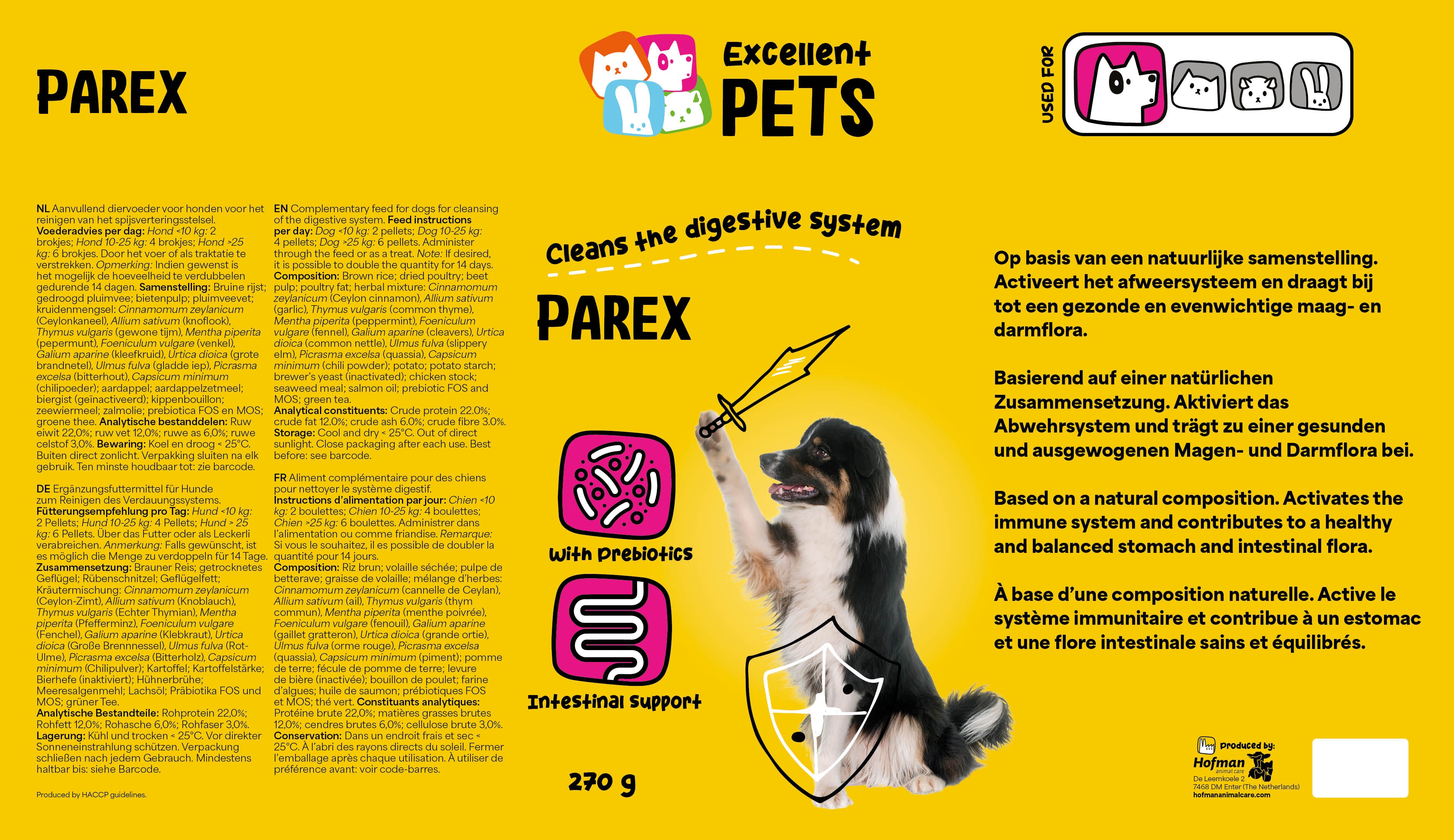 Excellent Pets Dog Parex, Ergänzungsfuttermittel für Hunde, 270 g