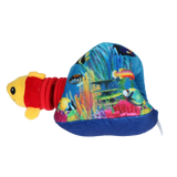 Hundespielzeug, Plüsch, mit Quietschfunktion, 2 kleine Tiere an Feder, 24 x 24 cm