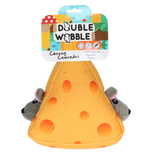 Hundespielzeug, Double Wobble, Kuscheltier mit Quietschern, 24 x 24 cm