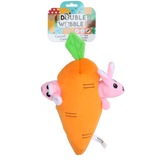 Hundespielzeug, Double Wobble, Karotte, mit Quietschern, 24 x 24 cm