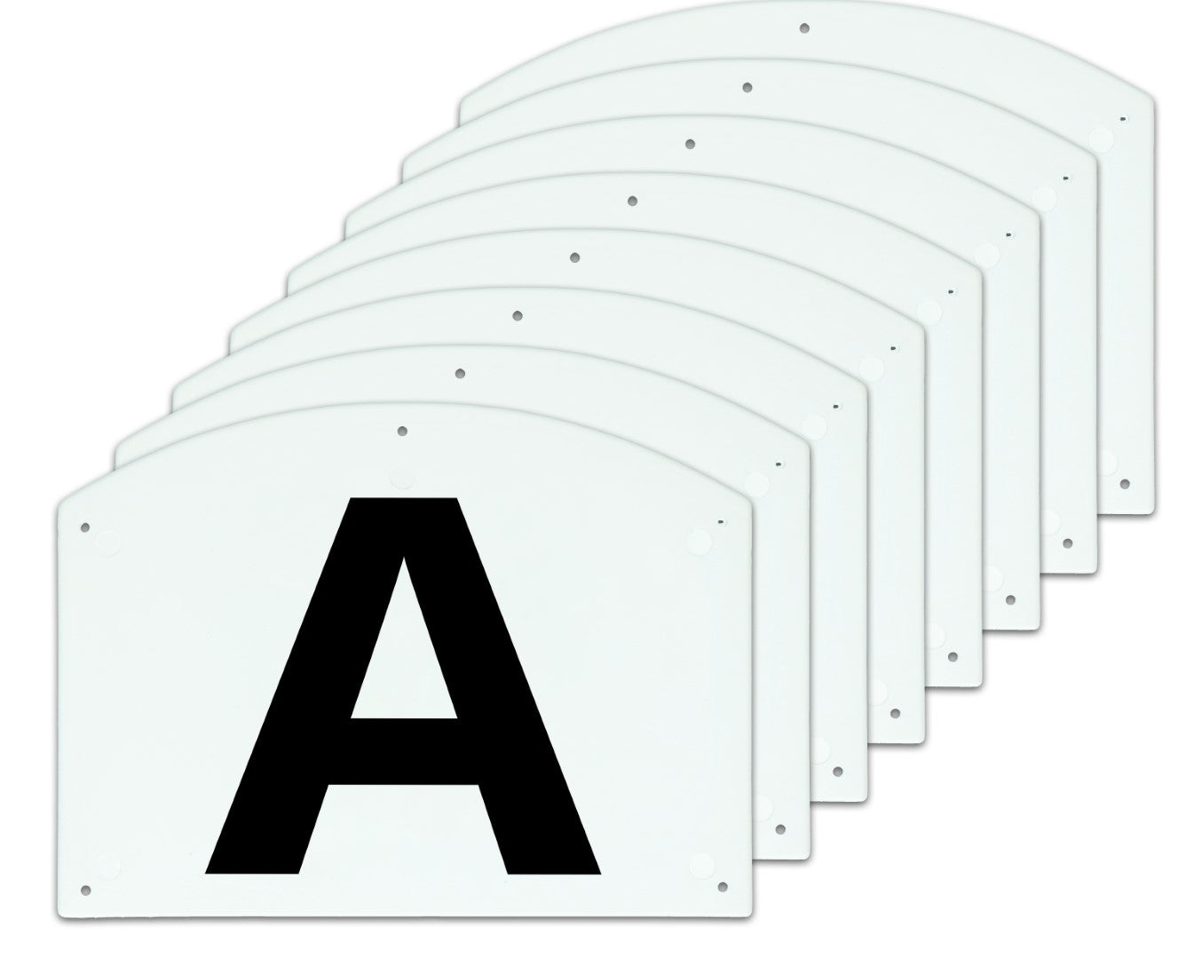 Bahnbuchstaben Set, Vplast, A B C E F H K M, 30 x 20 cm, 8 Stk