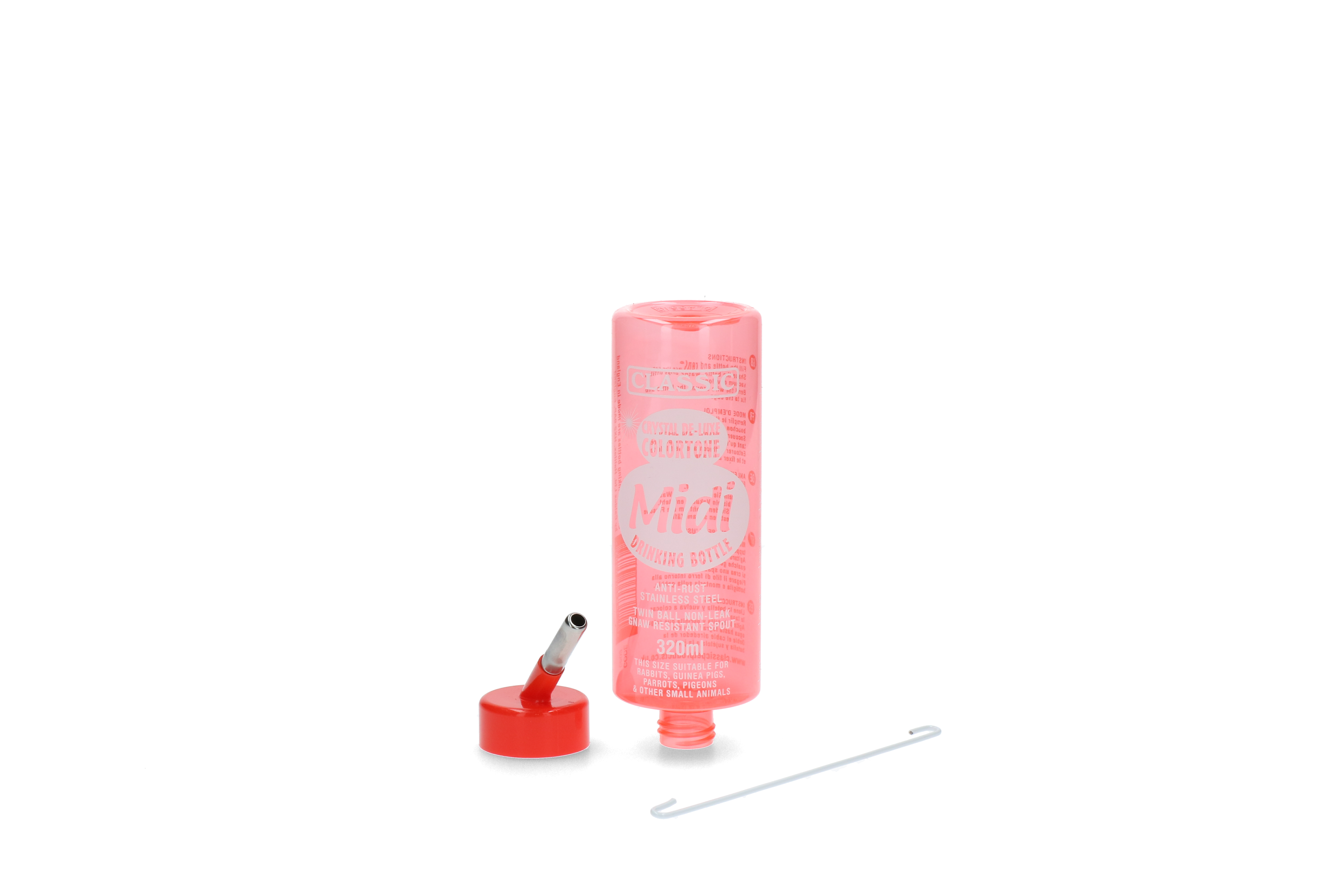 Classic Colortone Trinkflasche, Kunststoff, farbig, für Nagetiere, 320 ml