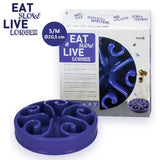 Eat Slow Live Longer Anti-Schlingnapf, Original, Blau, S, 20,5 x 5 cm