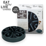 Eat Slow Live Longer Anti-Schlingnapf, Original, Grau, 30 x 7 cm, L