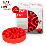 Eat Slow Live Longer Anti-Schlingnapf, Kunststoff, rot, L, 30 x 7 cm