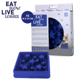 Eat Slow Live Longer Anti-Schlingnapf, Star, Blau, XS, Ø 14 cm