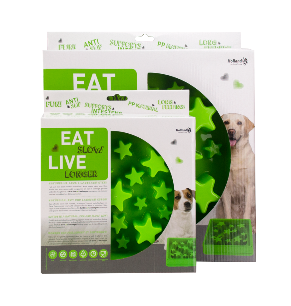Eat Slow Live Longer Anti-Schlingnapf, Grün, S, Ø 20,5 cm