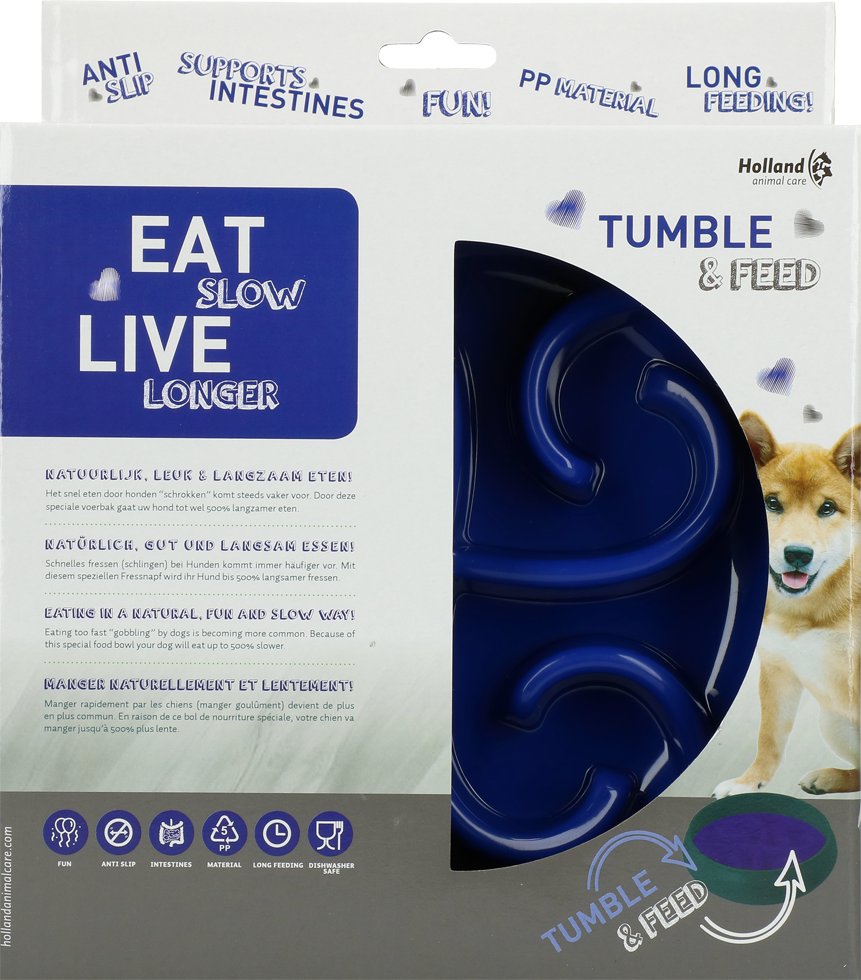 Eat Slow Live Longer Anti-Schlingnapf, Ø 20 cm, Blau