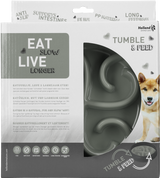 Eat Slow Live Longer Anti-Schlingnapf, Tumble Feeder, grau, Ø 20 cm