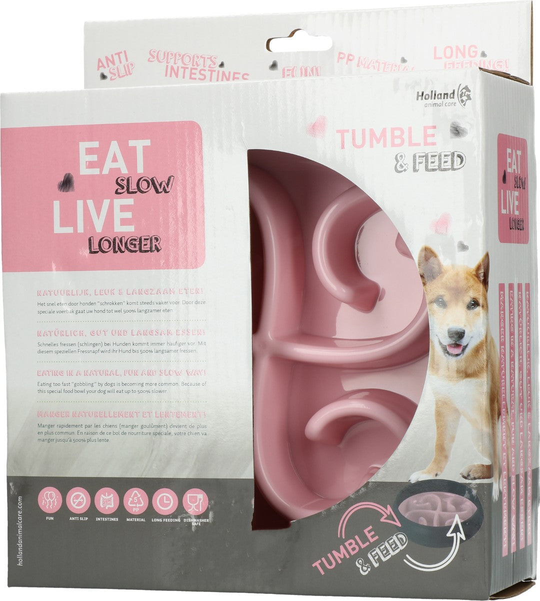 Eat Slow Live Longer Anti-Schlingnapf, Ø 20 cm, rosa