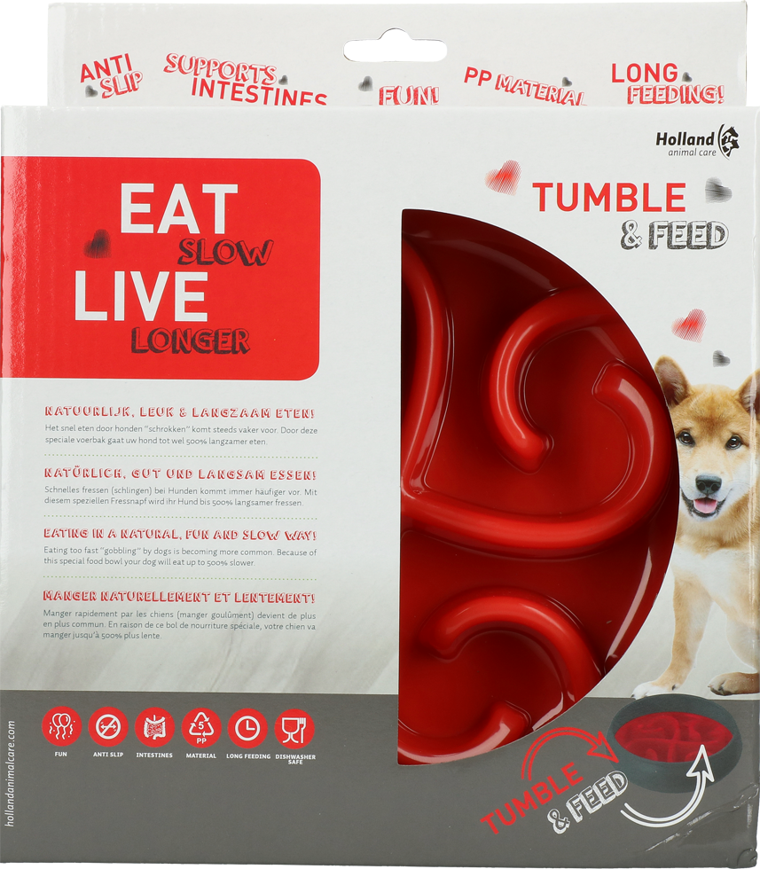Eat Slow Live Longer Tumble Feeder, Rot, Ø 20 cm
