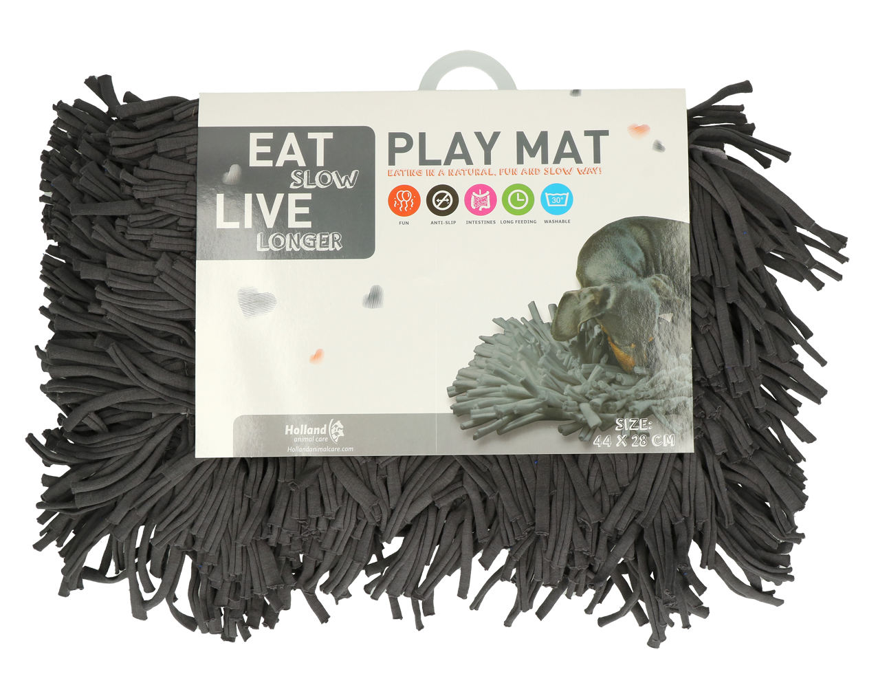 Eat Slow Live Longer Schnüffelmatte, Hund, Katze, grau, 44 x 28 cm