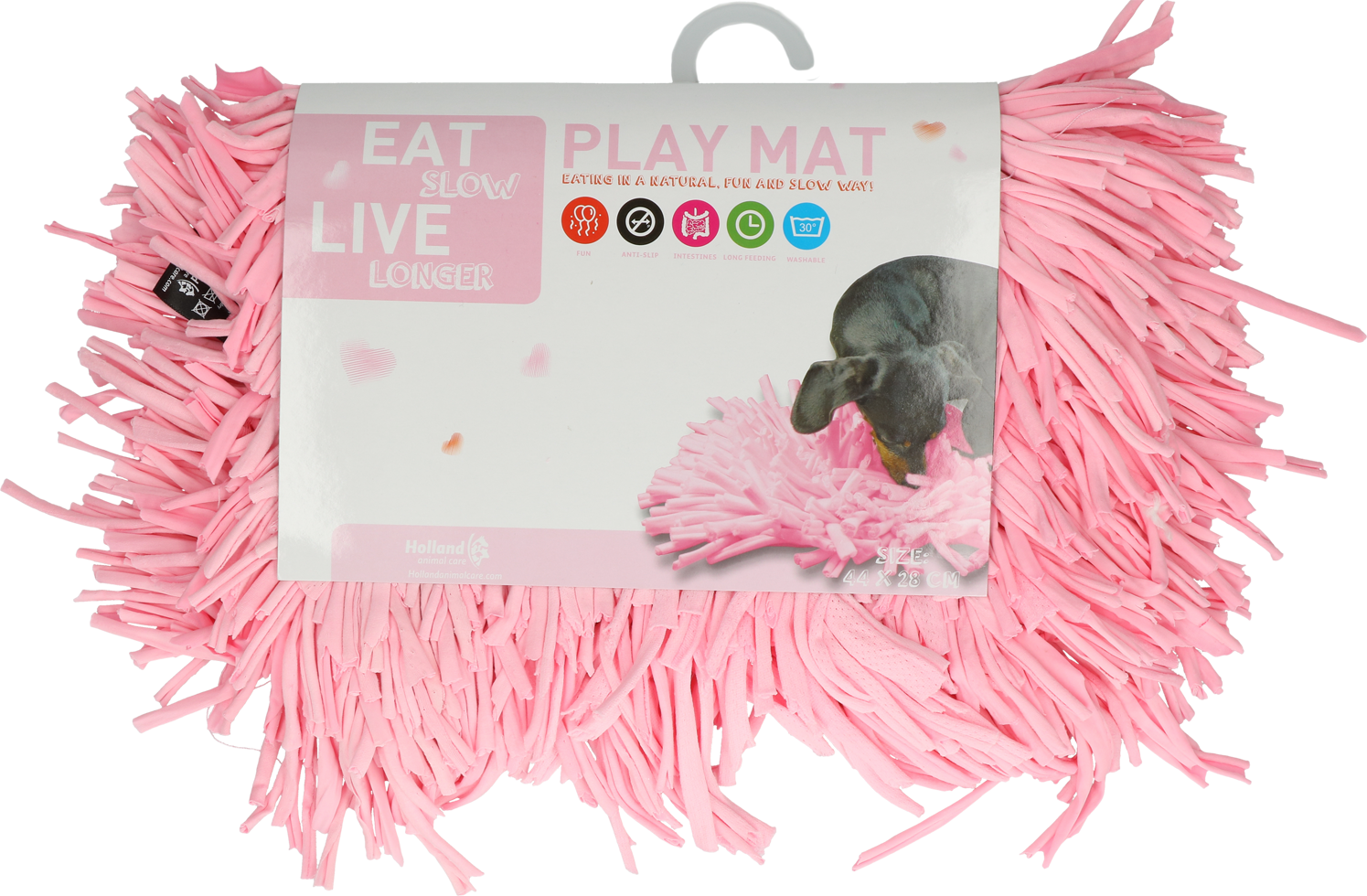 Eat Slow Live Longer Schnüffelmatte, rosa, 44 x 28 cm