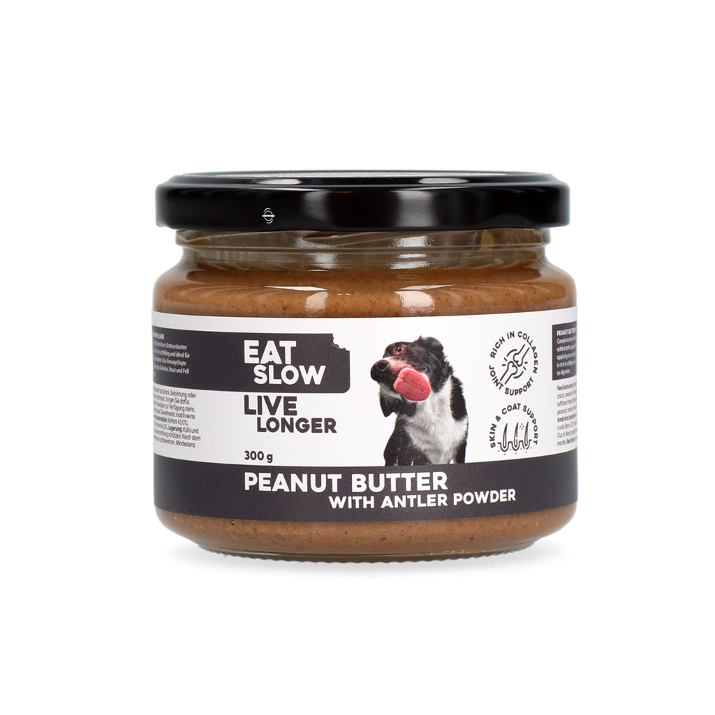 Eat Slow Live Longer Erdnussbutter mit Geweihpulver, Hund, 300 g