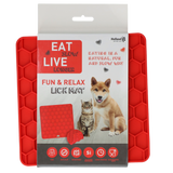 Eat Slow Live Longer Schleckmatte, Silikon, Honigwaben, rot