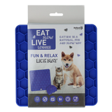 Eat Slow Live Longer Schleckmatte, Honeycomb, Silikon, blau