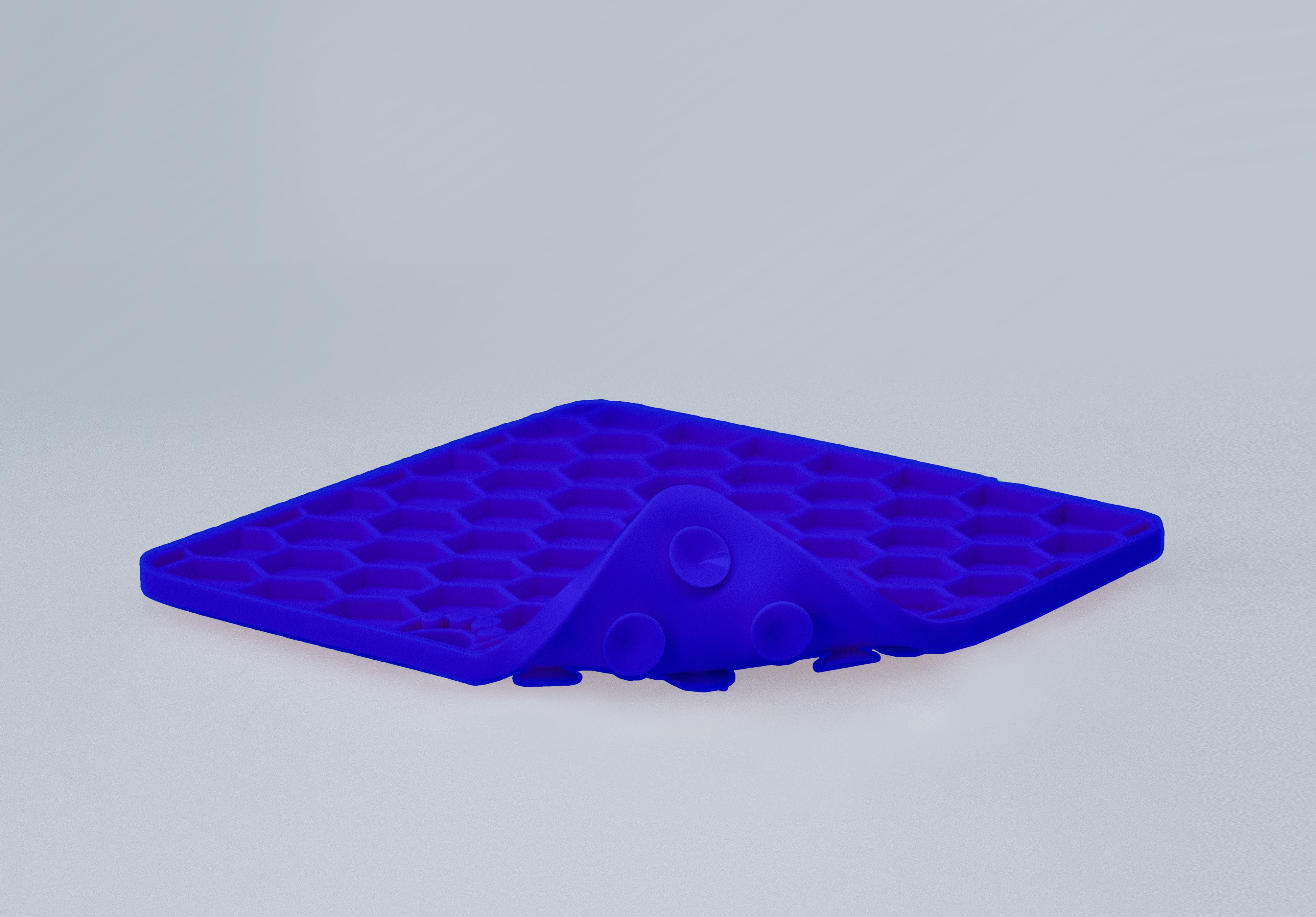 Eat Slow Live Longer Schleckmatte, Honeycomb, Silikon, blau