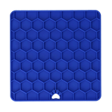 Eat Slow Live Longer Schleckmatte, Honeycomb, Silikon, blau