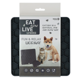 Eat Slow Live Longer Leckmatte, Honeycomb, Silikon, grau