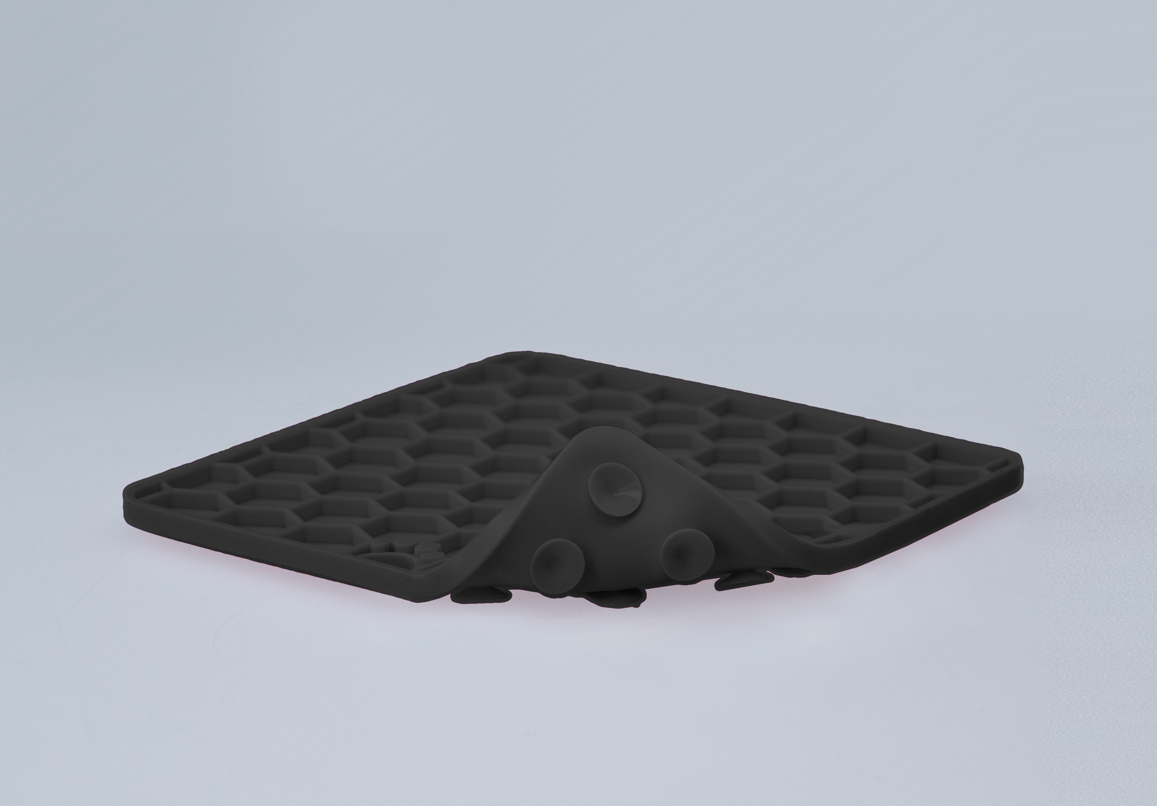 Eat Slow Live Longer Leckmatte, Honeycomb, Silikon, grau