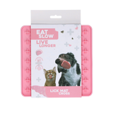 Eat Slow Live Longer Schleckmatte, Kreuzmuster, Silikon, 19 x 19 cm, rosa