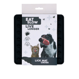 Eat Slow Live Longer Leckmatte Kreuzmuster, Silikon, 19 x 19 cm, grau