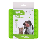 Eat Slow Live Longer Leckmatte, Kreuzmuster, Silikon, grün, 19 x 19 cm