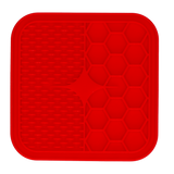 Eat Slow Live Longer Leckmatte Duo, S, 15 x 15 cm, Silikon, rot