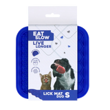 Eat Slow Live Longer Leckmatte Duo, S, 15 x 15 cm, blau