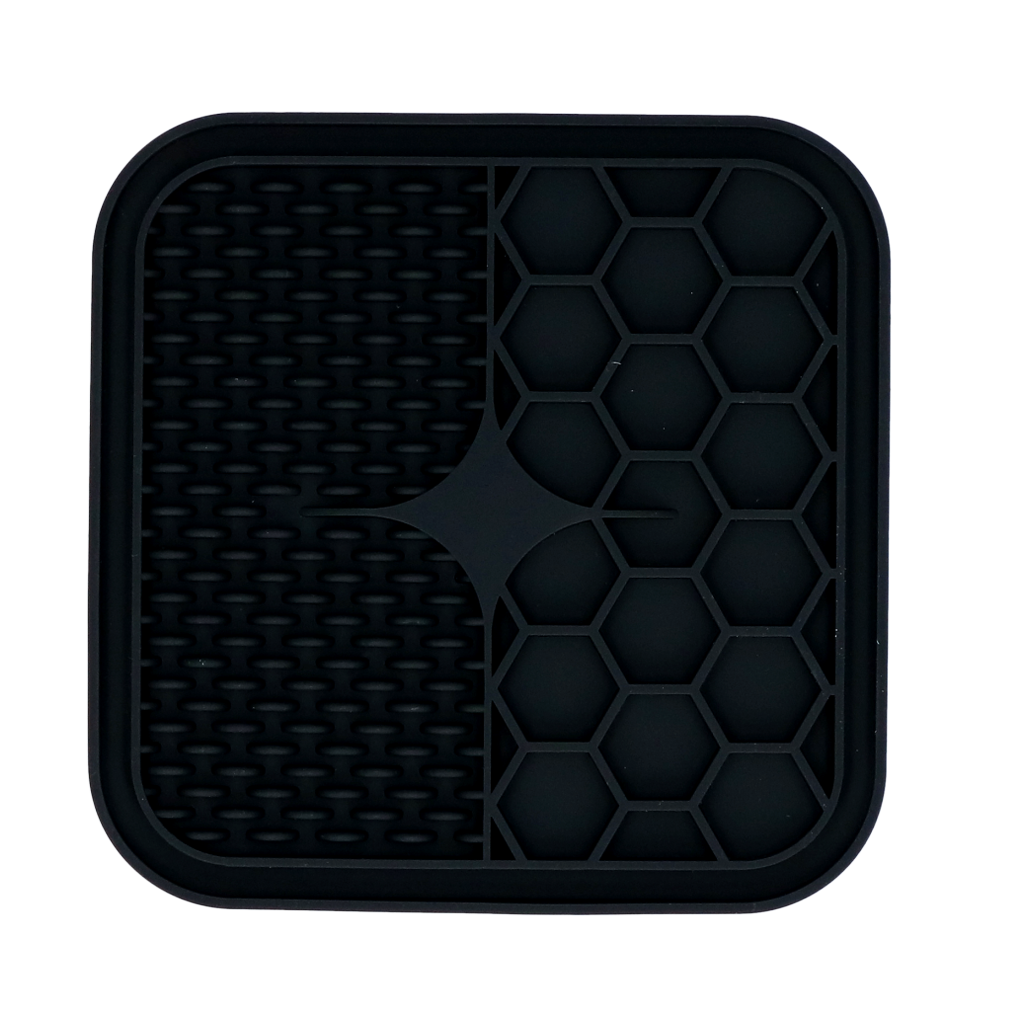 Eat Slow Live Longer Leckmatte Duo, Silikon, 15 x 15 cm, grau