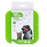Eat Slow Live Longer Leckmatte Duo, S, 15 x 15 cm, grün, Silikon