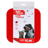 Eat Slow Live Longer Leckmatte Duo, M, 21 x 21 cm, rot