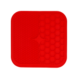 Eat Slow Live Longer Leckmatte Duo, M, 21 x 21 cm, rot