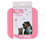 Eat Slow Live Longer Schleckmatte Duo, M, rosa, 21 x 21 cm
