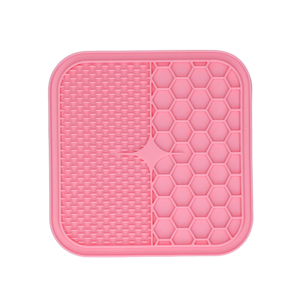 Eat Slow Live Longer Schleckmatte Duo, M, rosa, 21 x 21 cm