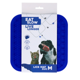Eat Slow Live Longer Leckmatte Duo, Silikon, M, 21 x 21 cm, blau