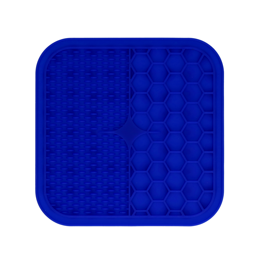 Eat Slow Live Longer Leckmatte Duo, Silikon, M, 21 x 21 cm, blau