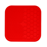 Eat Slow Live Longer Leckmatte, Duo, L, 30 x 30 cm, Silikon, rot