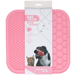 Eat Slow Live Longer Schleckmatte Duo, L, 30 x 30 cm, rosa, Silikon