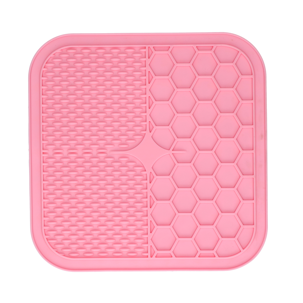 Eat Slow Live Longer Schleckmatte Duo, L, 30 x 30 cm, rosa, Silikon