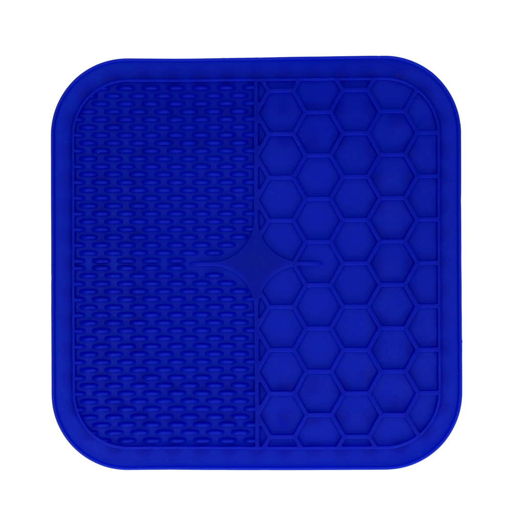 Eat Slow Live Longer Schleckmatte Duo, L, blau, 30 x 30 cm
