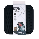 Eat Slow Live Longer Leckmatte Duo, L, 30 x 30 cm, Silikon, grau