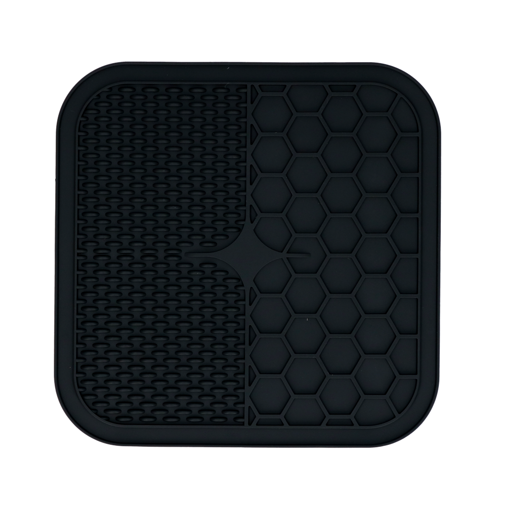 Eat Slow Live Longer Leckmatte Duo, L, 30 x 30 cm, Silikon, grau