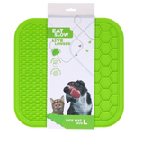 Eat Slow Live Longer Leckmatte Duo, L, 30 x 30 cm, grün, Silikon, für Hunde und Katzen