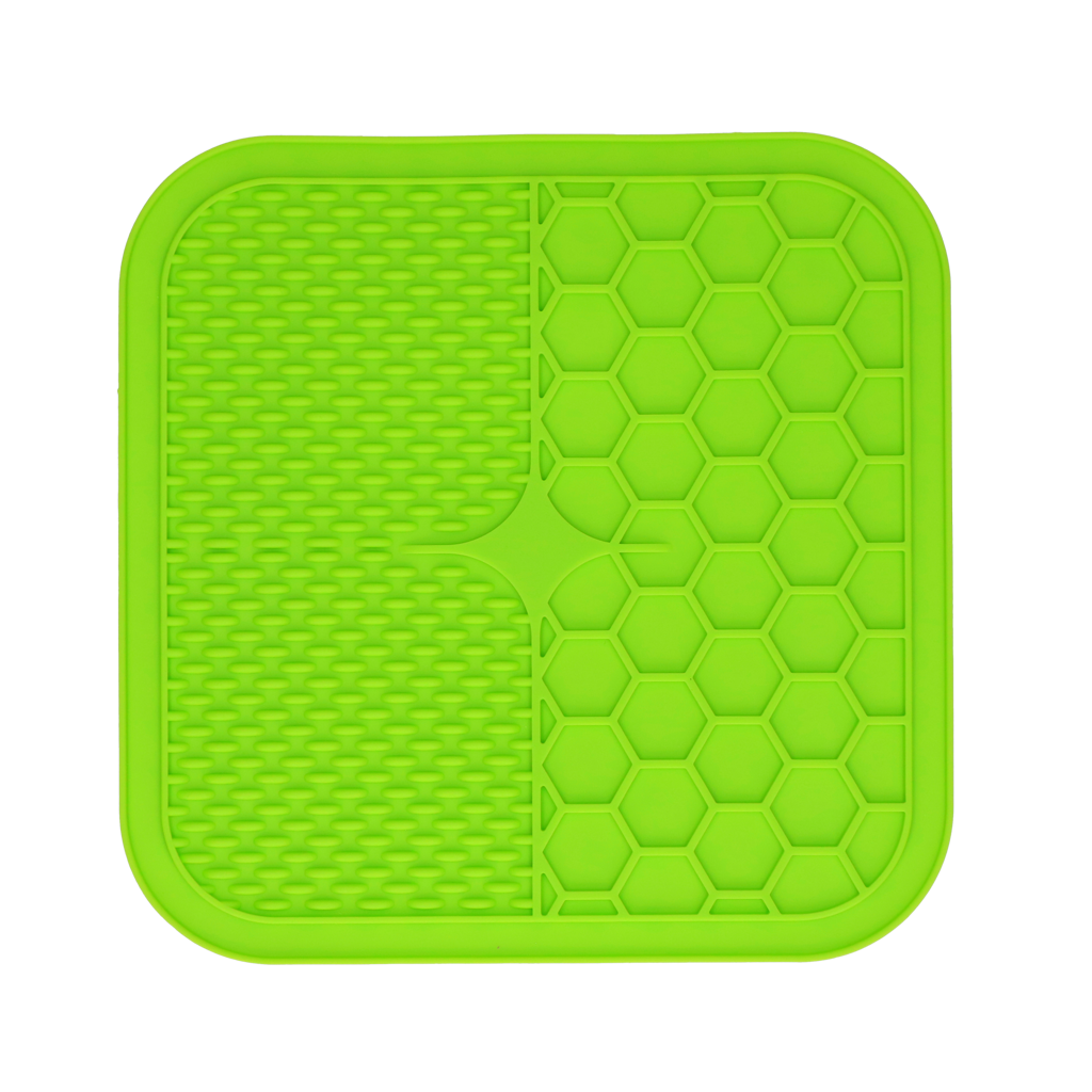 Eat Slow Live Longer Leckmatte Duo, L, 30 x 30 cm, grün, Silikon, für Hunde und Katzen