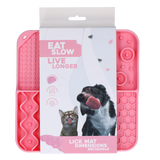 Eat Slow Live Longer Leckmatte, Silikon, 21 x 21 cm, rosa